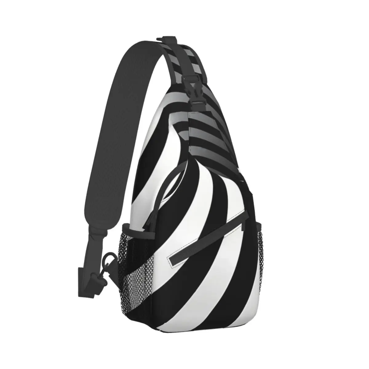 Optische Illusie Abstracte Twisted Strepen Crossbody Borst Tassen Geometrie Zakken Reispakket Messenger Sport Tieners Schoudertas