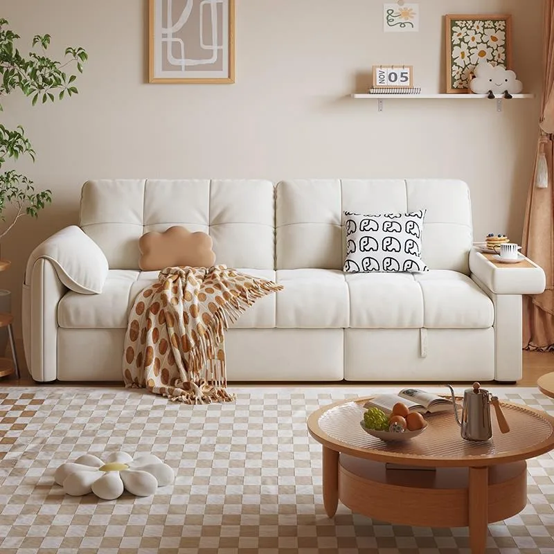 Cream wind small apartment living room foldable 1.5 meters wide storage sand