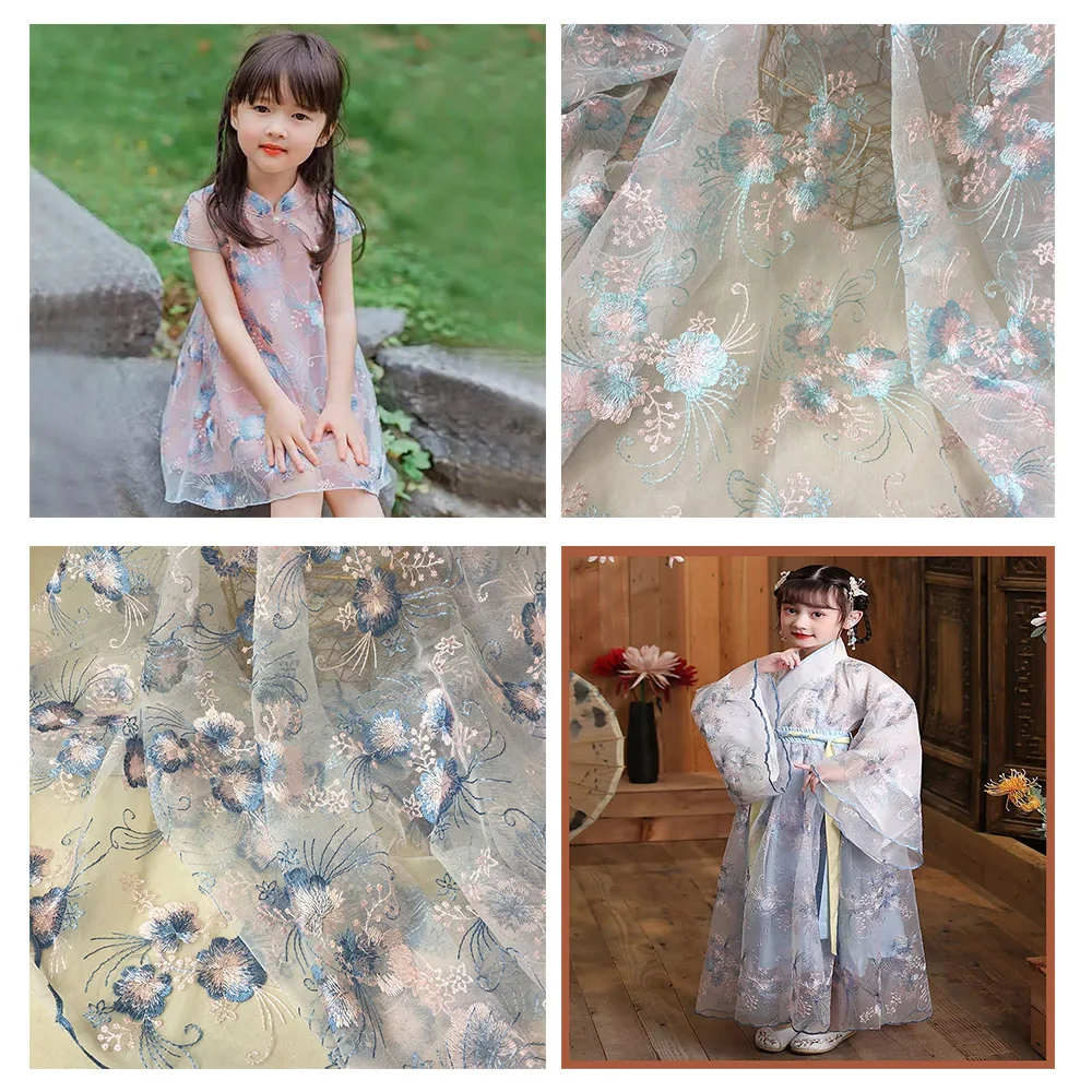 Robe papillon soluble dans l'eau, nouveau style, frais, petit banquet floral, vêtements pour enfants, tissu bricolage, mariage, été