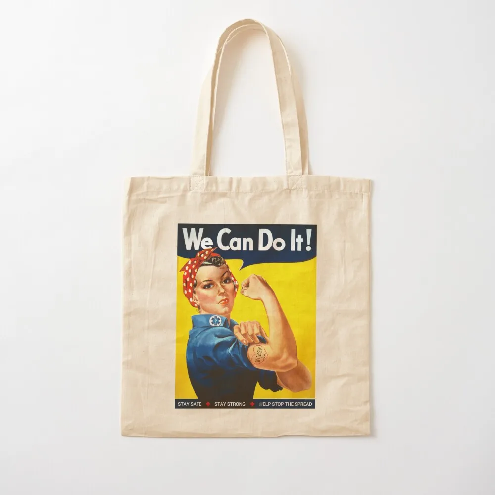 

We Can Do It Nurse Rosie Tote Bag custom bags bags woman 2025 Canvas Tote Bag