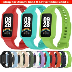 Silicone strap For xiaomi Smart band 9 active strap smart watches accessories Bracelet For Redmi Band 3 strap xiaomi watch cover