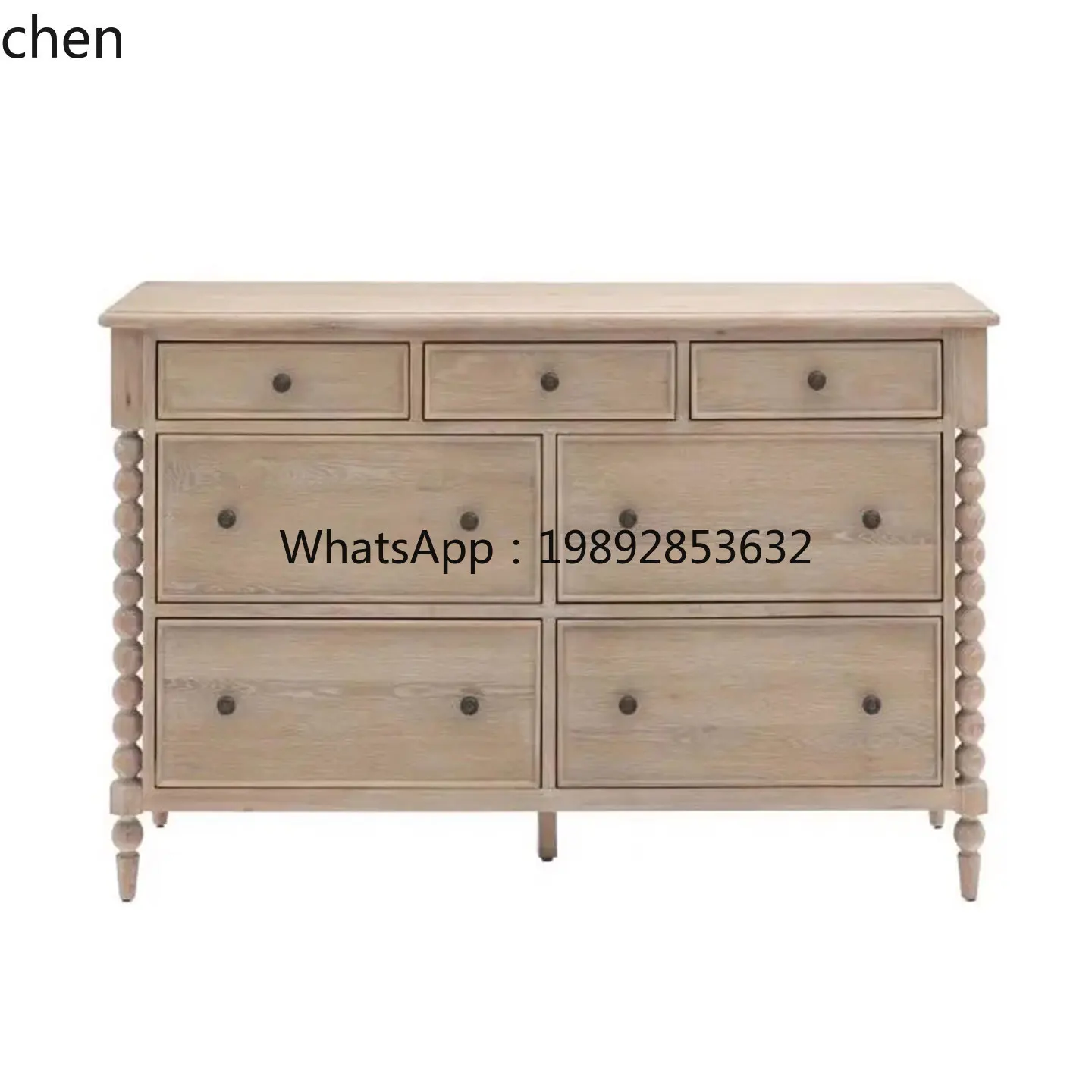 WW   retro solid wood chest, medieval storage, wall side cabinet, decorative drawer cabinet