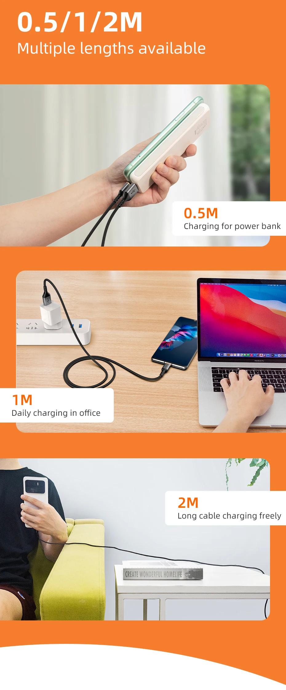 CABLETIME 3A USB Typ C Kabel Schnelllade-USB-Kabel QC3.0 Datenkabel 18 W für iPhone 15 Samsung S23 Xiaomi 11 Pro USB C Daten – Detail 8
