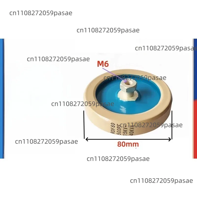 DT80 RDF80 500PF 15KV DC 40KVA High-Voltage Ceramic Capacitor High-Frequency Machine Component