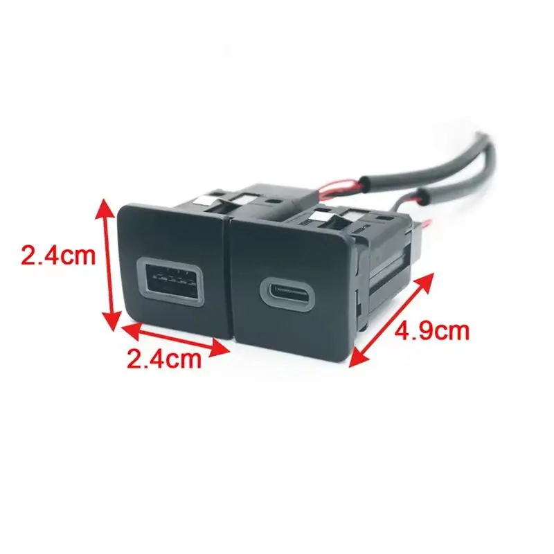 USB Type C PD Dual Port Quick Car Socket 12V/24V Power Adapter QC3.0 Charging Outlet Fits For VW For Golf 5 For Golf 6