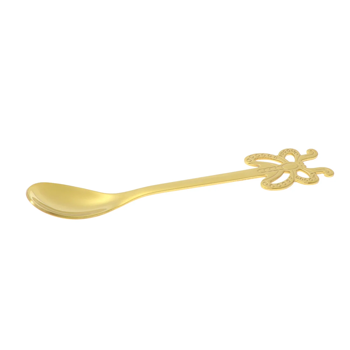 

Stainless Steel Butterfly Spoon Fruit Fork Coffee Fork Spoon Salad Spoons Gold Kitchen Bar Tableware Home Use Corrosion