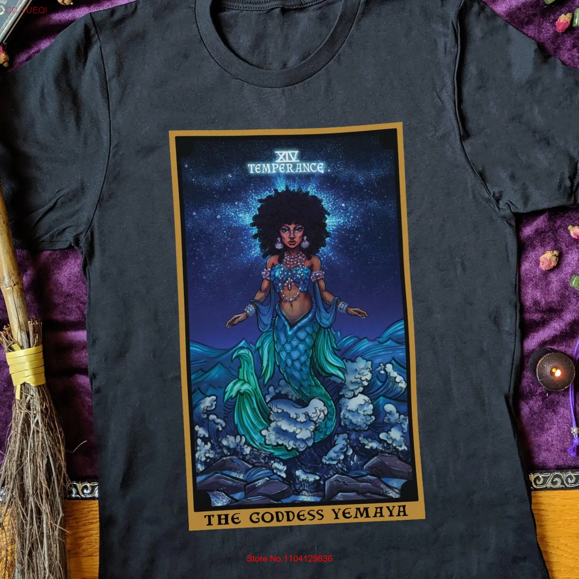 The Goddess Yemaya Temperance Tarot Card T Shirt Witch WitchcrafT Witchy Wiccan Wicca African Art Print