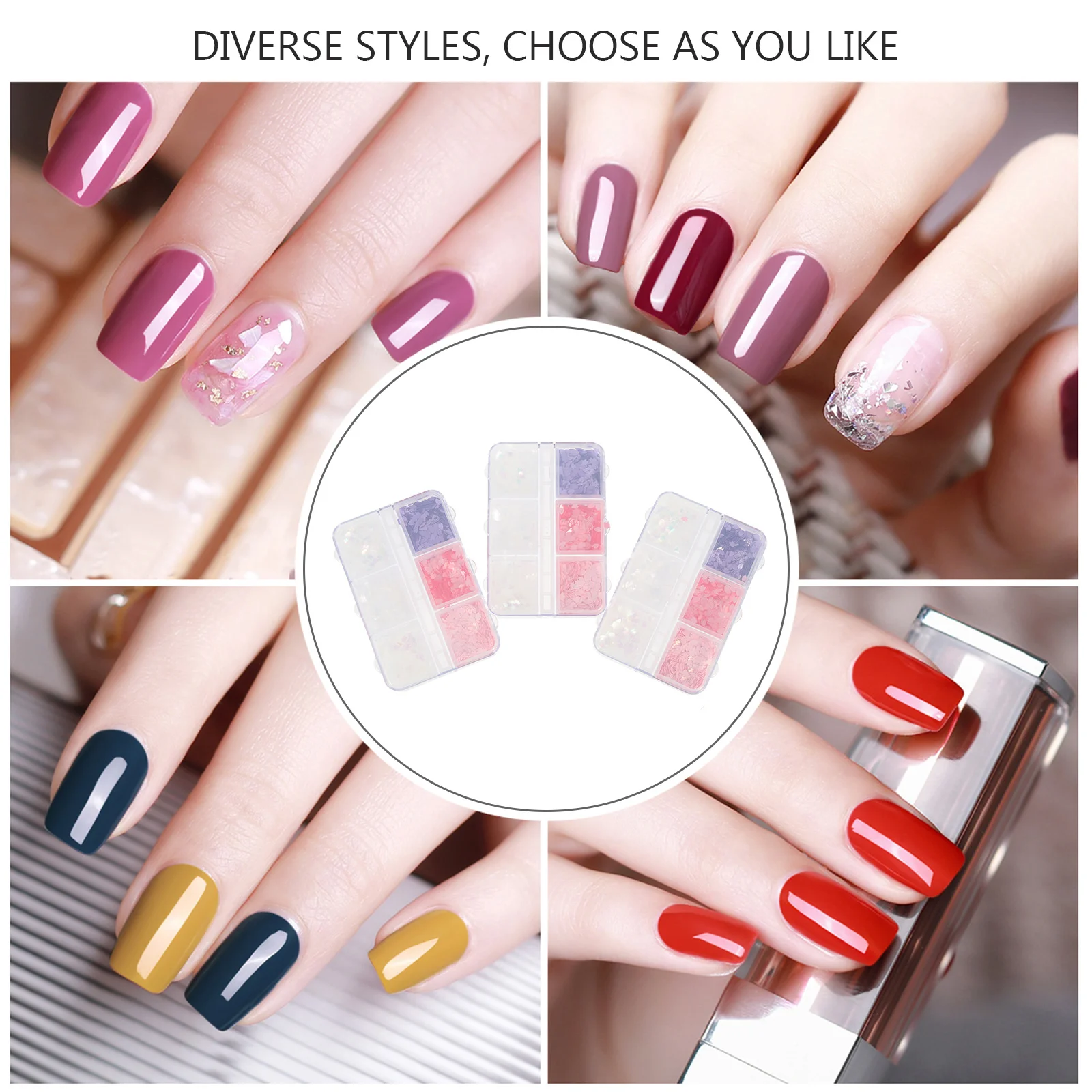 

3 Boxes Nail Art Glitter Sequins DIY Manicure Supplies Nail Sequins Decoration Tools DIY Manicure Decors Makeup Jewels for Eyes