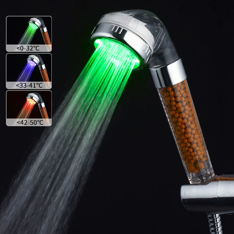 Temperature-controlled colorful color-changing luminous shower shower shower color light water heater shower head shower