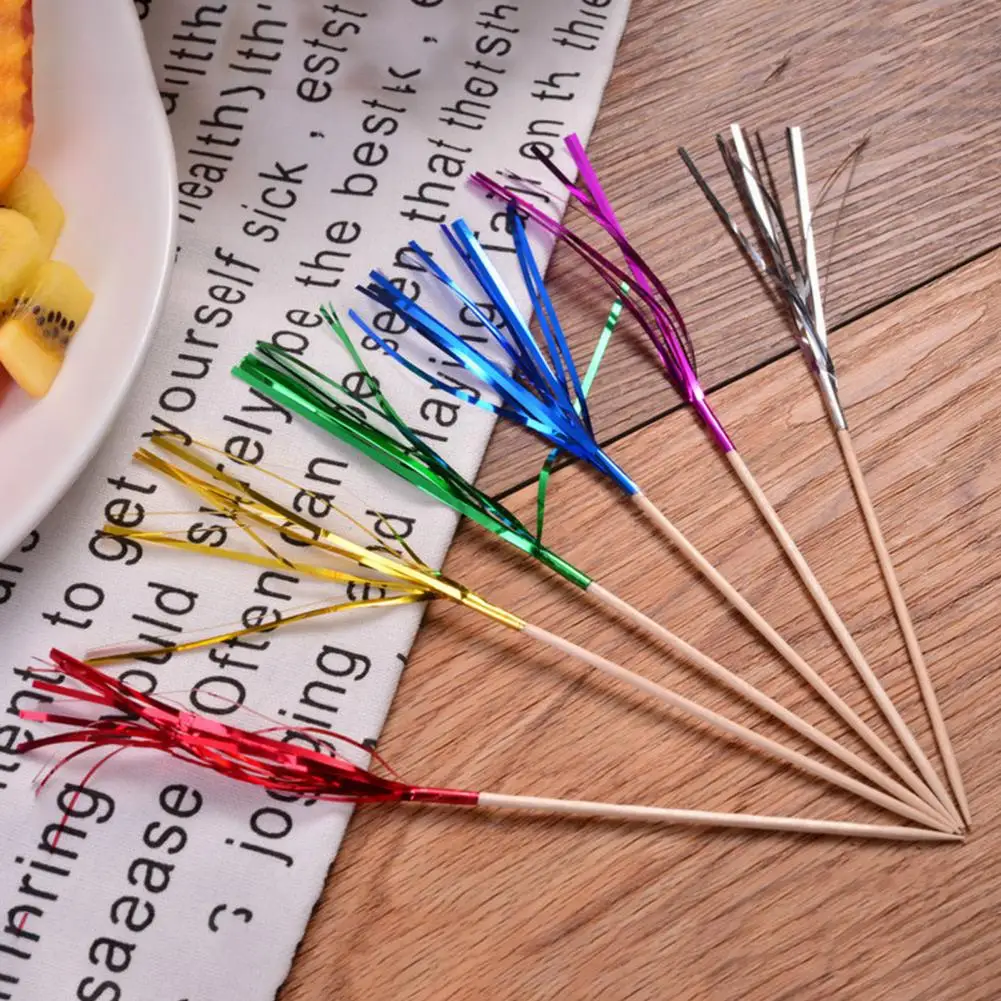 Cocktail Toothpicks Olive Picks for Cocktails Party Supplies 100pcs Ribbon Cocktail Picks Toothpicks Skewers for Drinks Cupcake