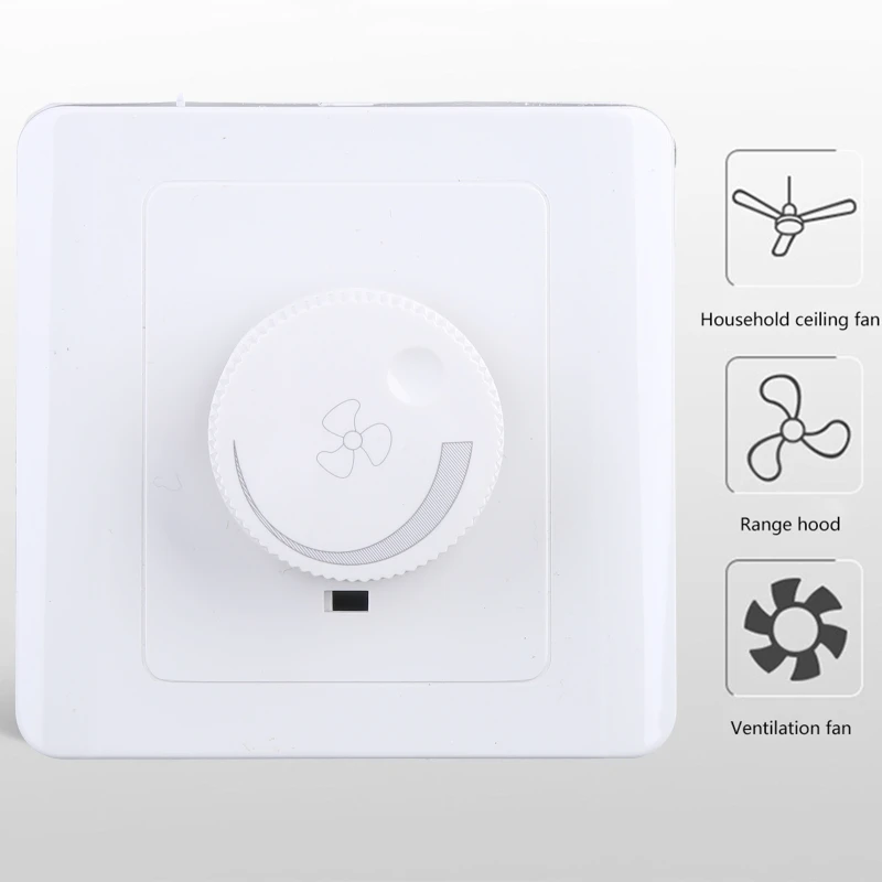 2023 New 86 Type Ceiling Fan Adjustment Stepless Speed Controller Wall 220V 10A for 15-300W Dimmer