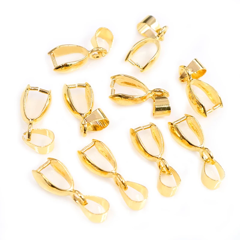 Image 6: 50 pièces/lot 5x14mm 6x17mm 8x20mm 7 couleurs plaqué pendentifs fermoirs Clips Bails connecteurs cuivre breloque Bail perles résultats de bijoux