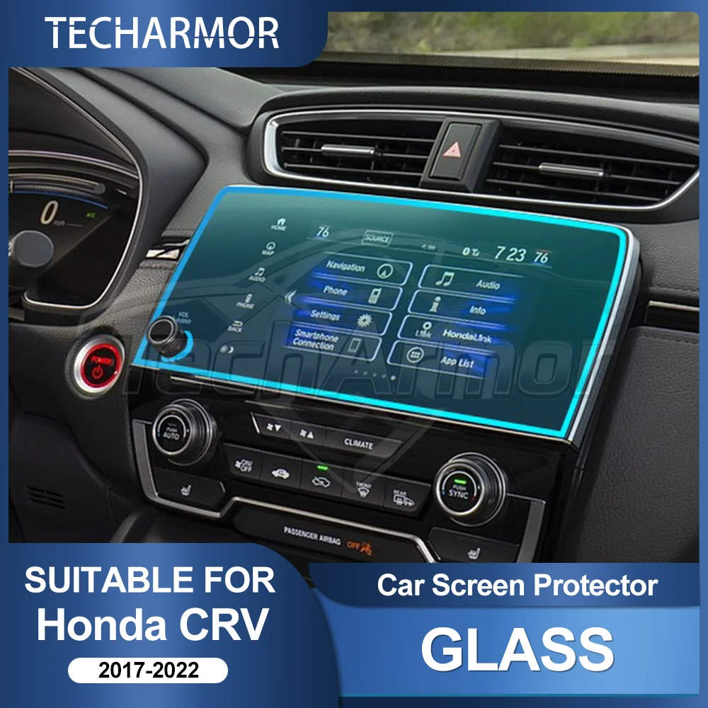 سيارة الزجاج المقسى طبقة رقيقة واقية لهوندا CR-V CRV 2017-22 السيارات لتحديد المواقع والملاحة شاشة عرض حامي الملحقات الداخلية