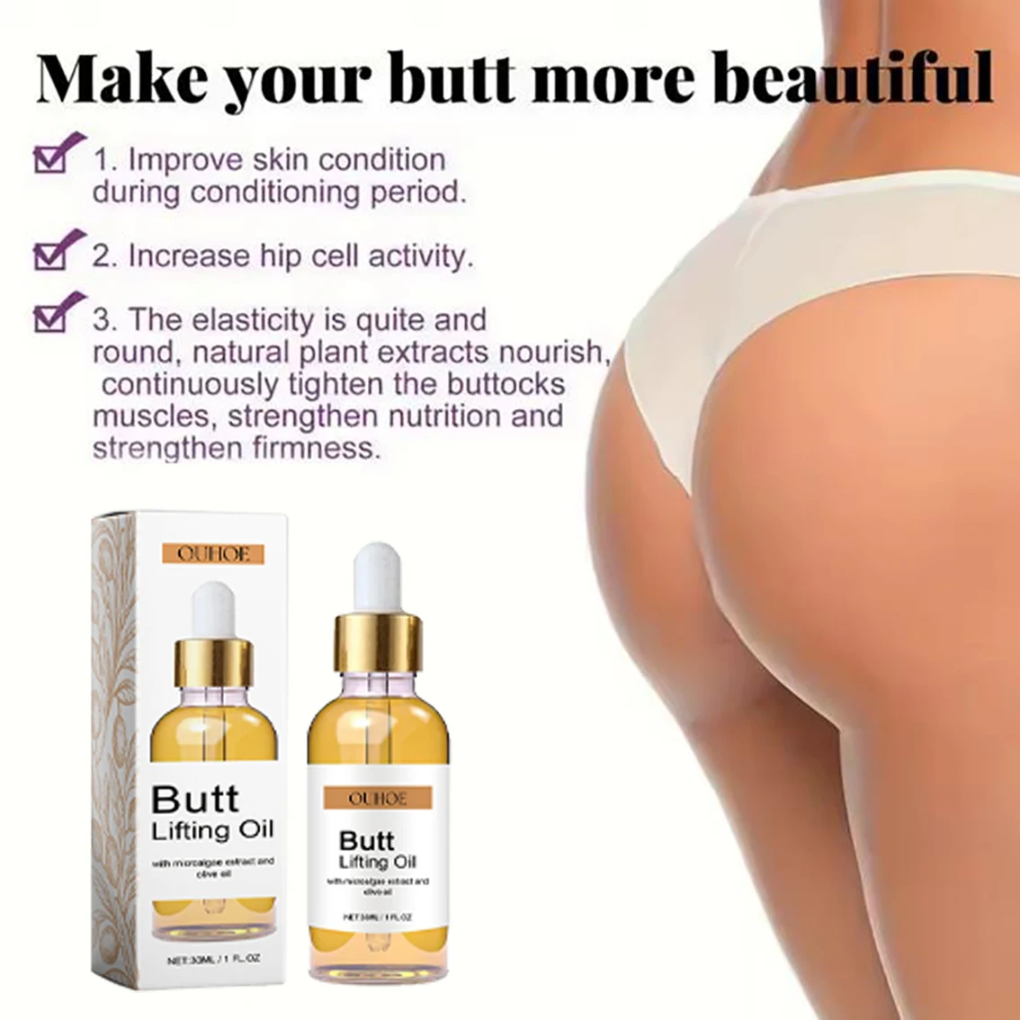 Hip Lift Massage Cream, Allowing Skin Regeneration And Full Elasticity, Plump Buttocks
