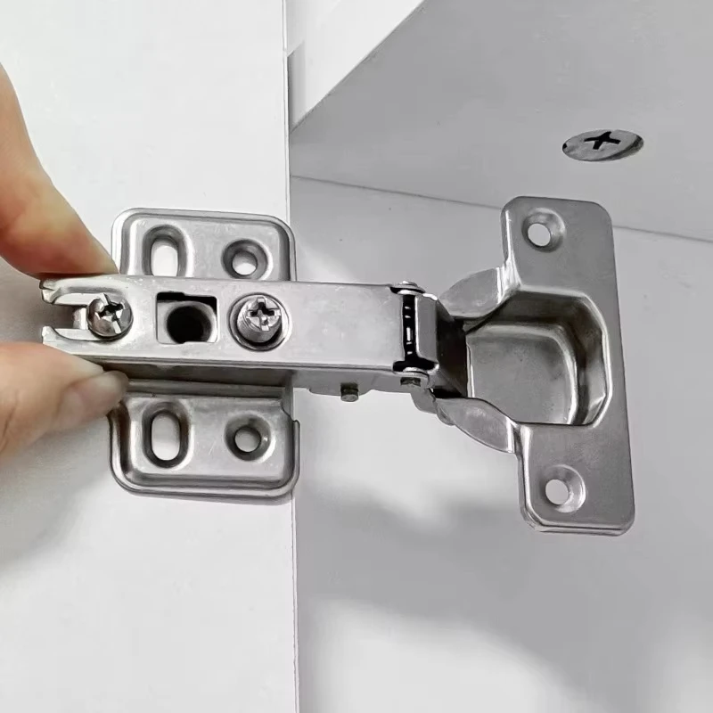 2/10PCS Stainless Steel Cabinet Hinges Soft Closing Hydraulic Door Hinge Damper Concealed Hinges with Screws