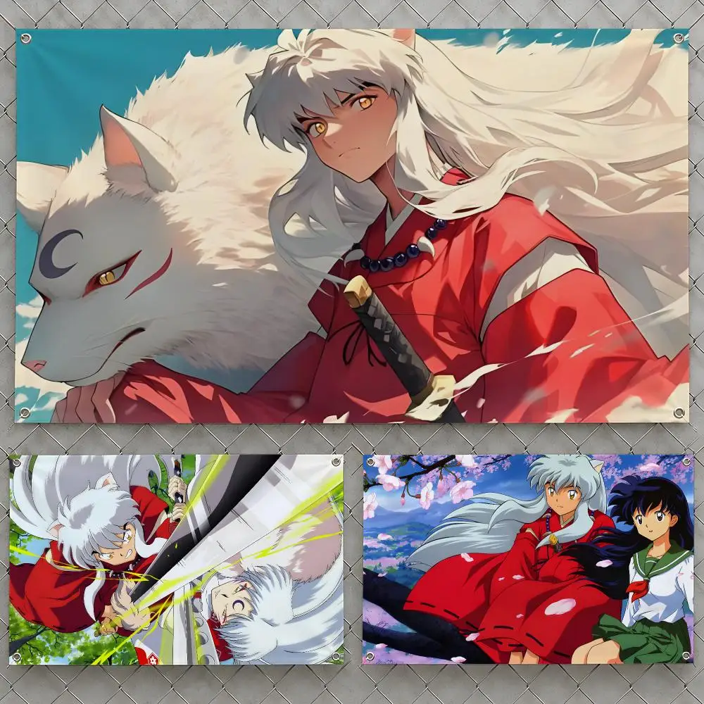 Anime Inuyasha Shikon Jewel Sengoku Flags Wall Hanging Flag Banners For Birthday Parties Outdoor Bedroom Dorm Room Decor
