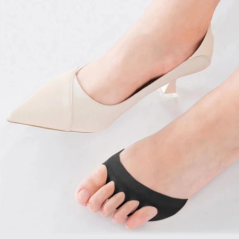 1-4pairs Five Toes Forefoot Pads for Women High Heels Halfinsoles calluses CornsFoot care Absorbs Shock socks Toe Pad Inserts