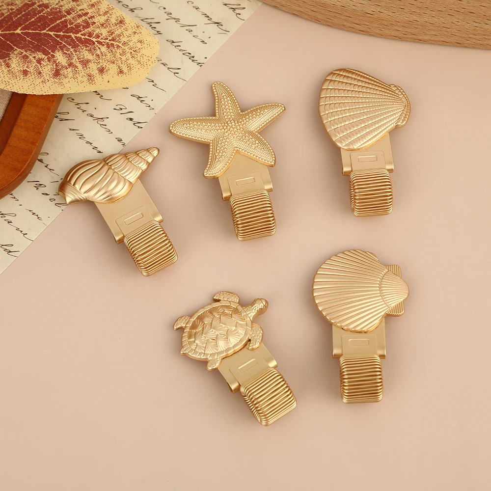 1pc ocean-themed metal pen clip with spring metal clip, suitable for handwriting, notebooks, and student office stationery