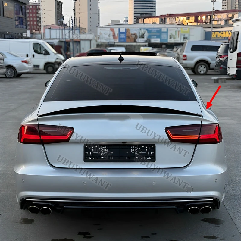 

For AUDI A6 S6 C7 Sedan HK Style Carbon Fiber Rear Trunk Spoiler 2012-2018