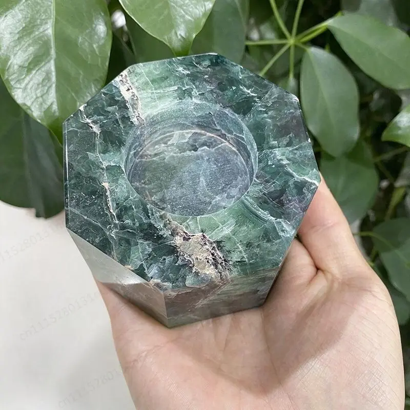 Natural fluorite crystal candle holder rose quartz wedding table decoration