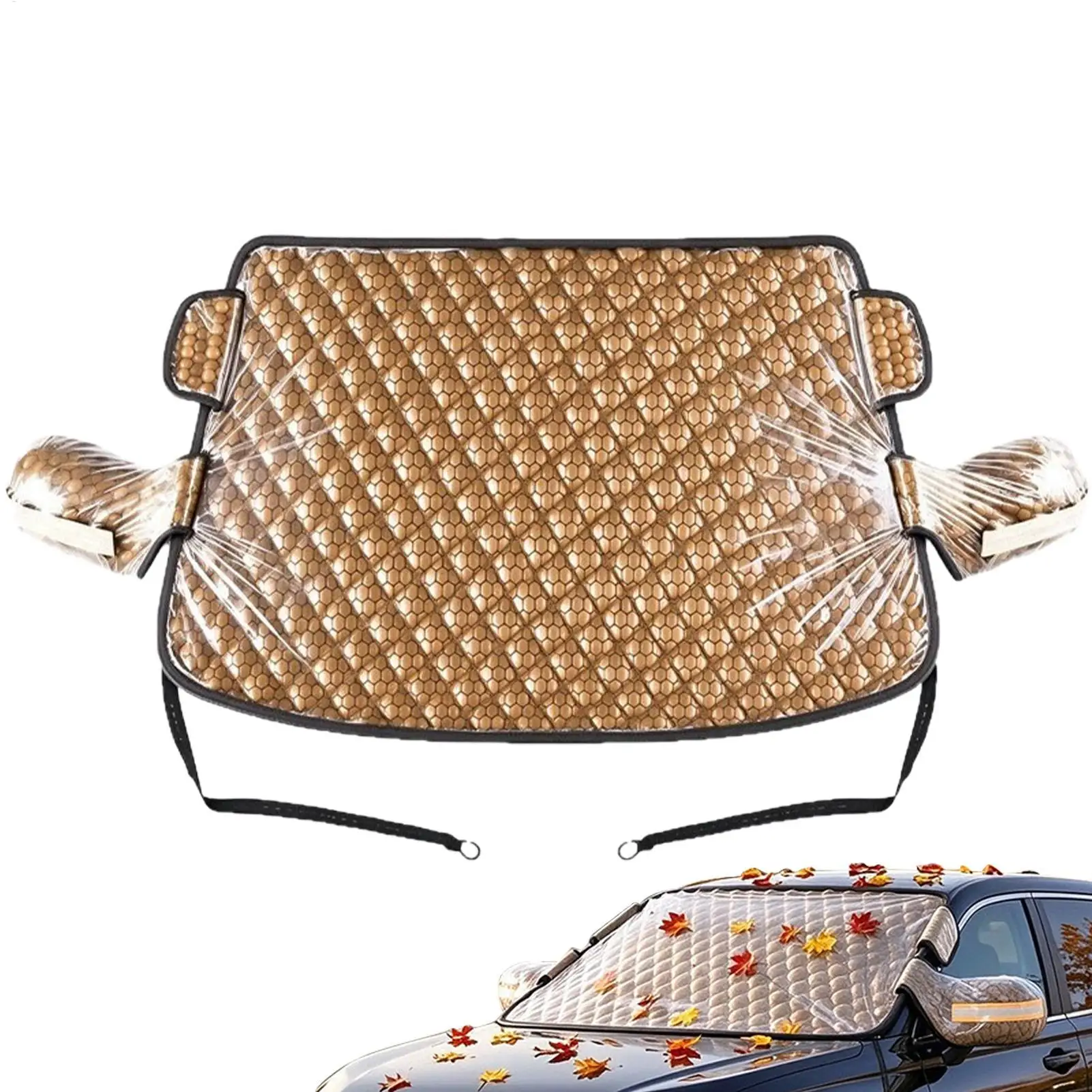 Windshield Snow Cover Waterproof Leaf Dust Blocking Guard With Side-rearview Mirror Sleeve Winter Snow Windshield Cover For All