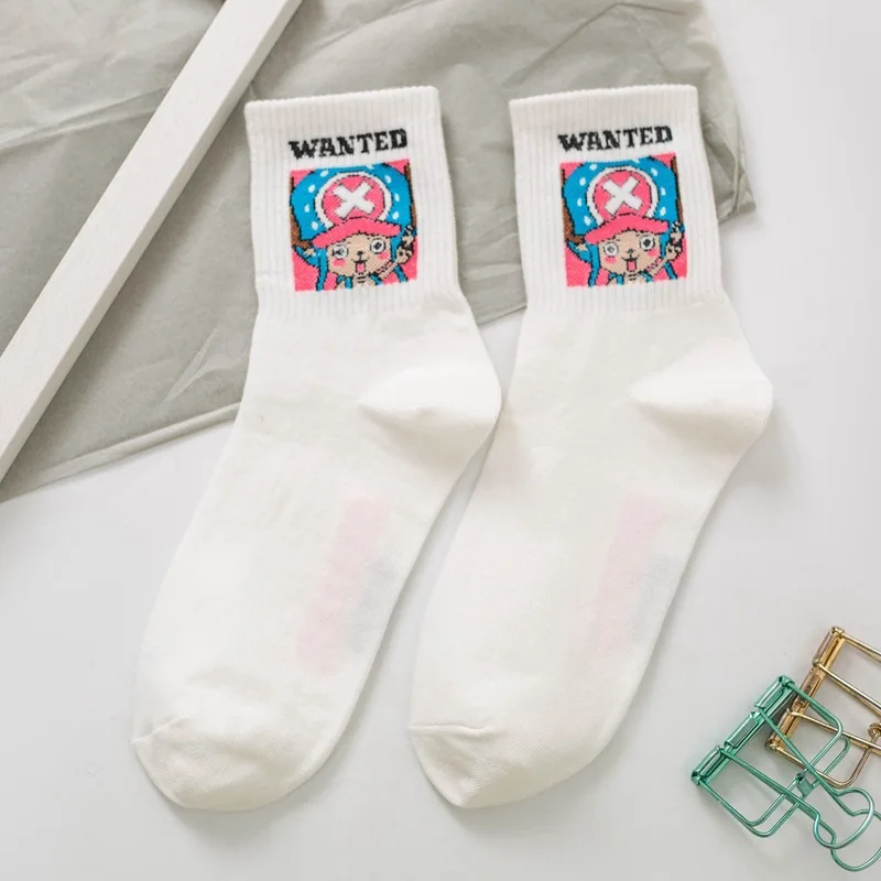 Cartoon Tony Tony Chopper Anime Sock Cosplay Casual Outdoor Socks Funny Luffy Design Unisex Harajuku Cotton Skarpetki Gift