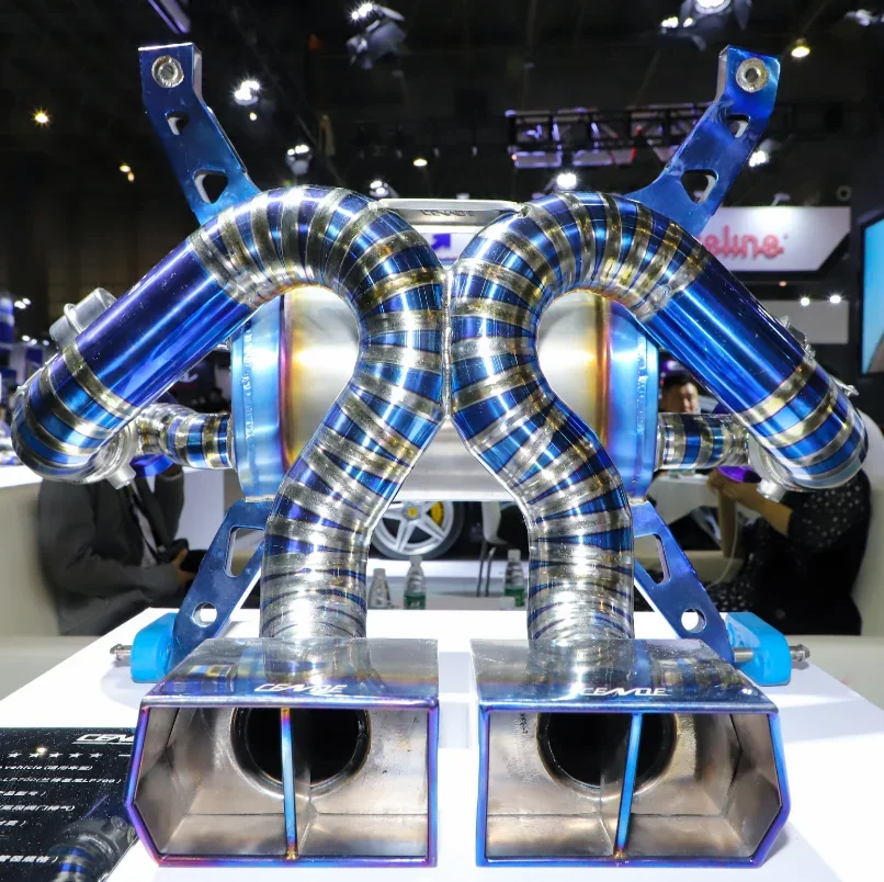 Performance Titanium  Valvetronic muffler pipe tips for Ferrari F488 exhaust