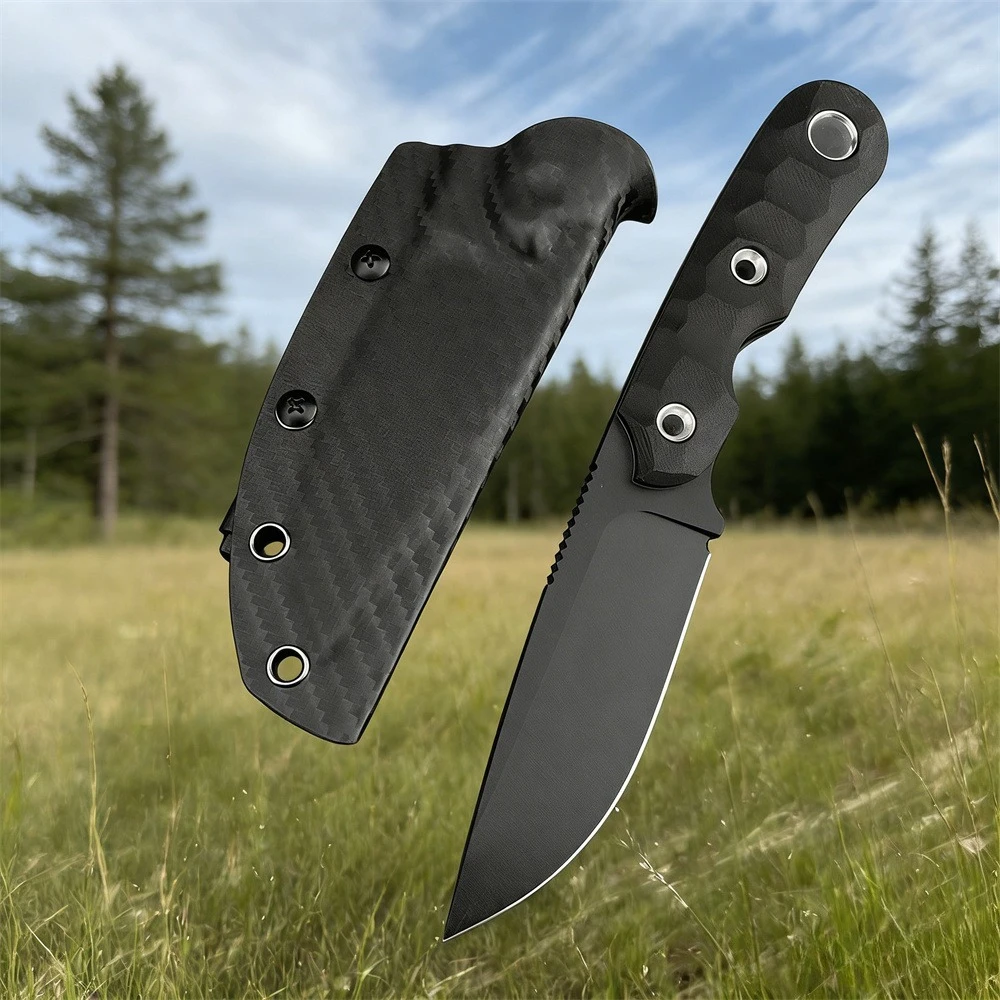 多機能アウトドア固定刃ナイフ-8cr13mov鋼刃-g10ハンドル-キャンプ-サバイバル-ハンティング-カッティングツール-シース付き