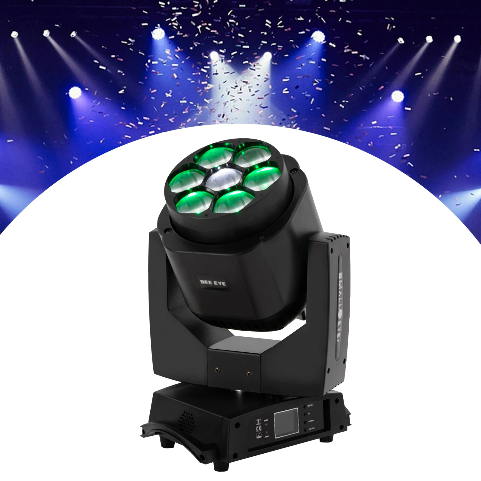 

7x15W Moving Head Stage Light Seven Bees Eye LED DJ Uplight DMX512 Party Lights 270° Rotation 540° Scan for Wedding Club KTV