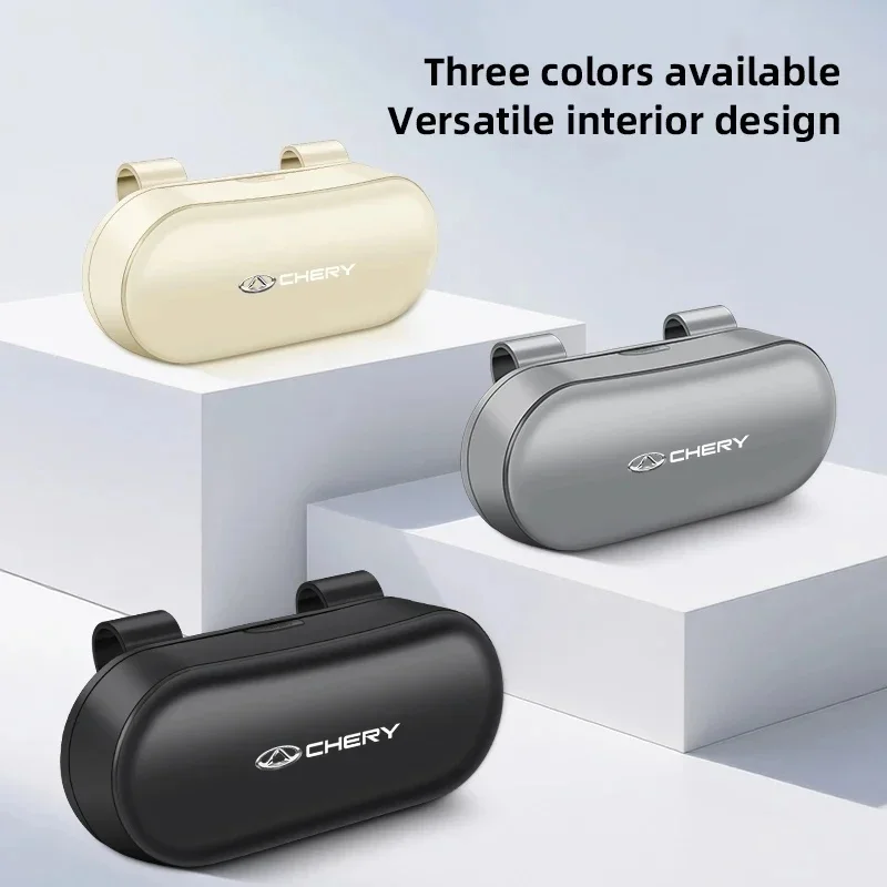 Car PP‑PC Sun Visor Sunglasses Holder Storage Box for Chery Tiggo 7 Pro 8 Pro Omoda C5 Jaecoo J7 J8 Interior Decor Accessory