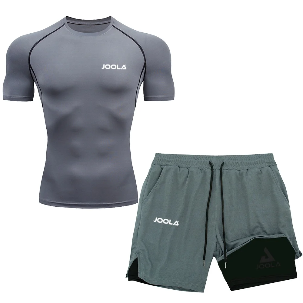 N JOOLA Men's High Elastic Compression Long Sleeve Shirt Moisture Wicking Workout Top For Gym Running Basketball
