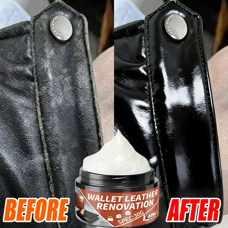 KJM Leather Restorer Cream 30g Universal Care for Wallets Bags Shoes Couches - Easy Repair Long-lasting Shine