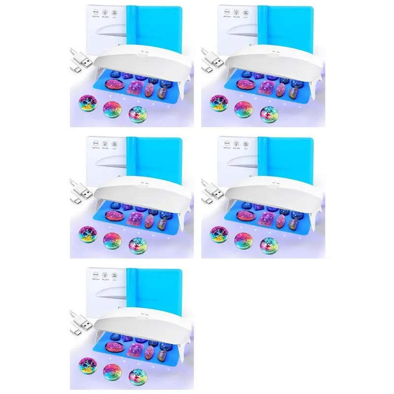 SEWS-5X Resin UV Lamp, 48W Fast Curing UV/LED Resin Lamp With 30Pcs Dual Lightsource Lamp Beads For UV Resin Kit
