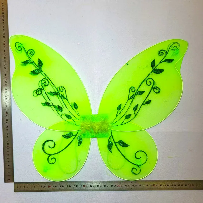 Mädchen Grüne Fee Cosplay Requisiten Kinder Schmetterlingsflügel Stirnband Zauberstab Party Tinkerbell Cosplay Verkleidungs-Sets