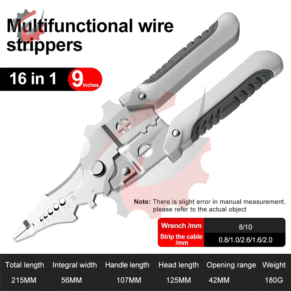 Professional Wire Stripping Pliers Multitool High-carbon Steel Cable Cutting Terminal Crimping Electrician Repair Hand Tools