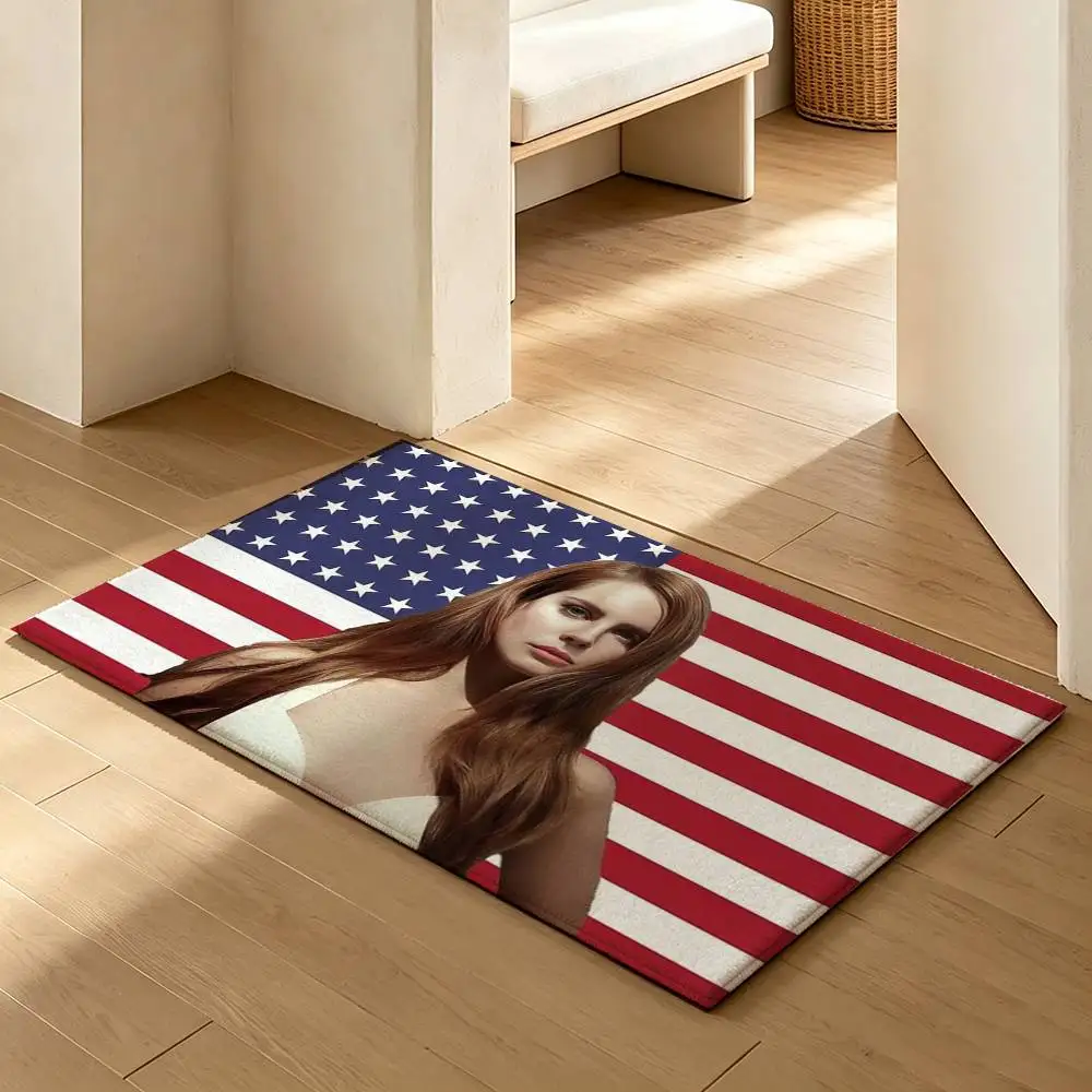 Retro American L-Lana-D-Del R-Rey  Soft Absorbent Decorative Floor Mat for Bathroom Entryway Living Room