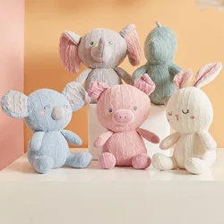 Korea Ins Hot Rabbit Elephant Unicorn Plush Toy Bell Cute Baby Soothing Doll Knitted High Quality Birthday Gift Christmas Kids