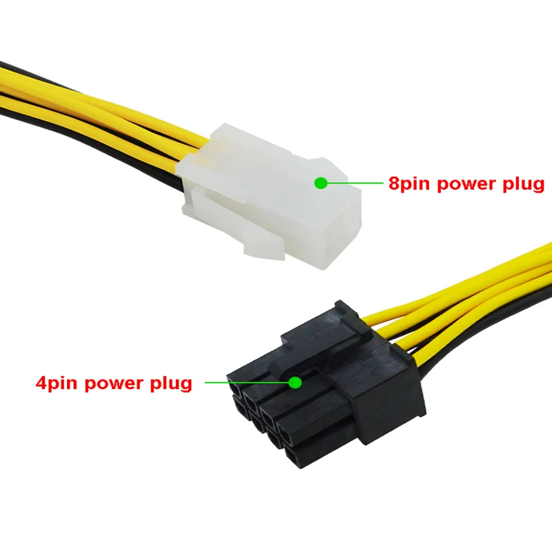 

1PCS 4 Pin Male To 8 Pin Female CPU Power Converter Cable Lead Adapter 4Pin To 8pin Office Supplies