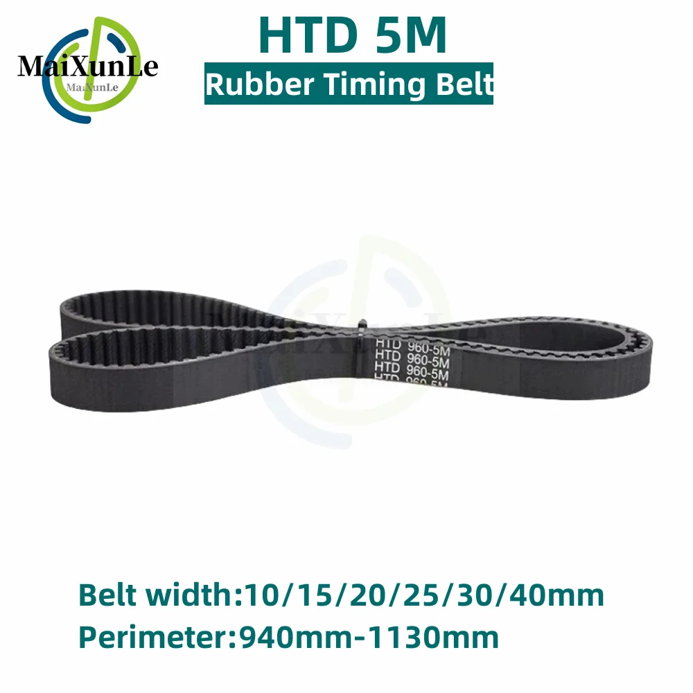 HTD 5M Rubber timing belt length 940 950 960 970 980 990 1000 1010 1020 10301040 1050 1060 1070 1080 1090 1100mm Width 10-40mm