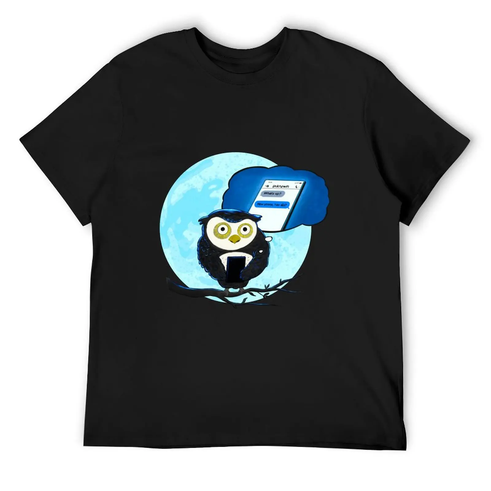 

Night Owl with New Phone, Hoo dis T-Shirt baggy shirts oversized t shirt graphic t shirt vintage men workout shirt