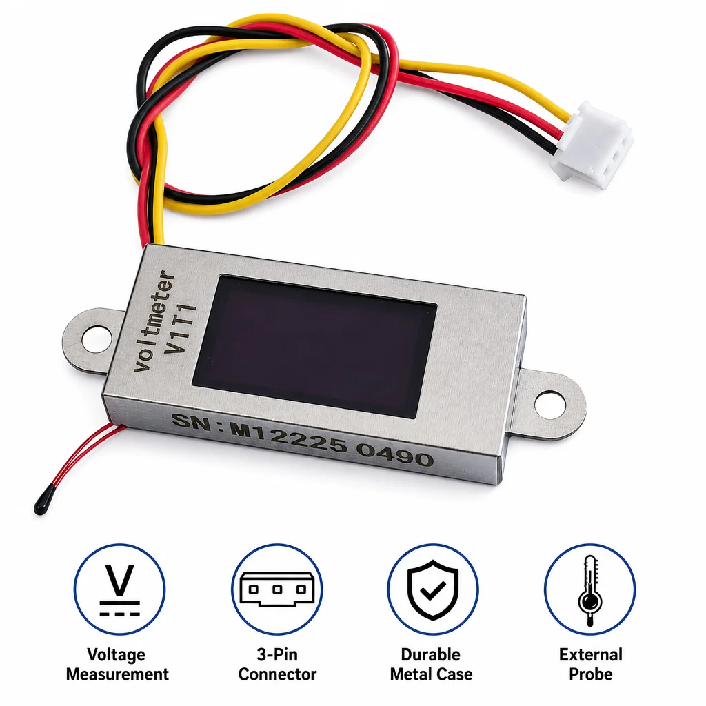0,5 Zoll DC5-30V OLED-Display Digitales Voltmeter Digitaler Temperatursensor NTC-Sonde 1-6S Spannungsüberwachung – Detail 5