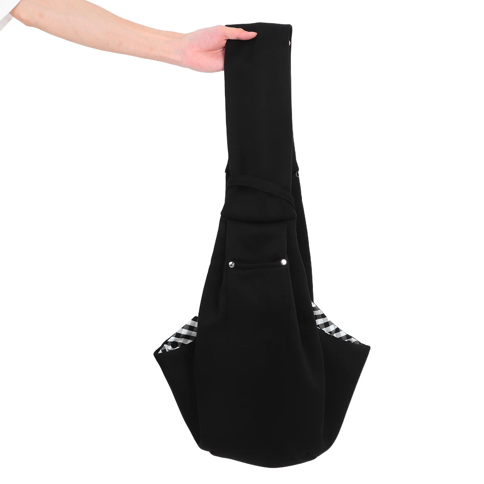 

Pet Carrier Sling Reversible Puppy Purse Black Hand-Free Travel Small Puppy Cat Carrier Shoulder Bag Safety Harness