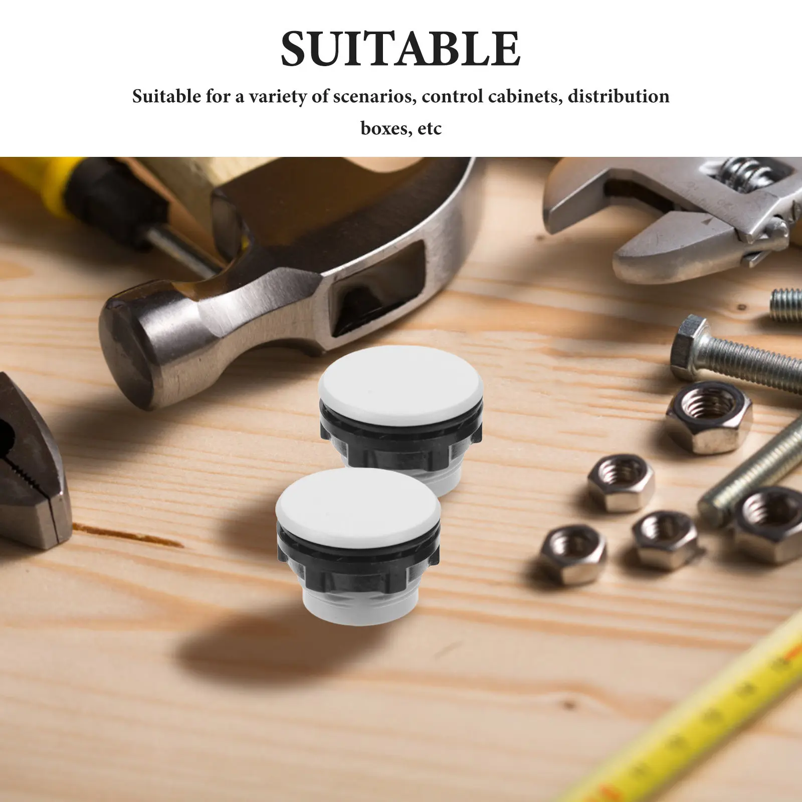 50Pcs Plastic Switch Hole Plugs Electrical Panel Safety Covers Waterproof Push Button Caps for Distribution Box Panel Mount
