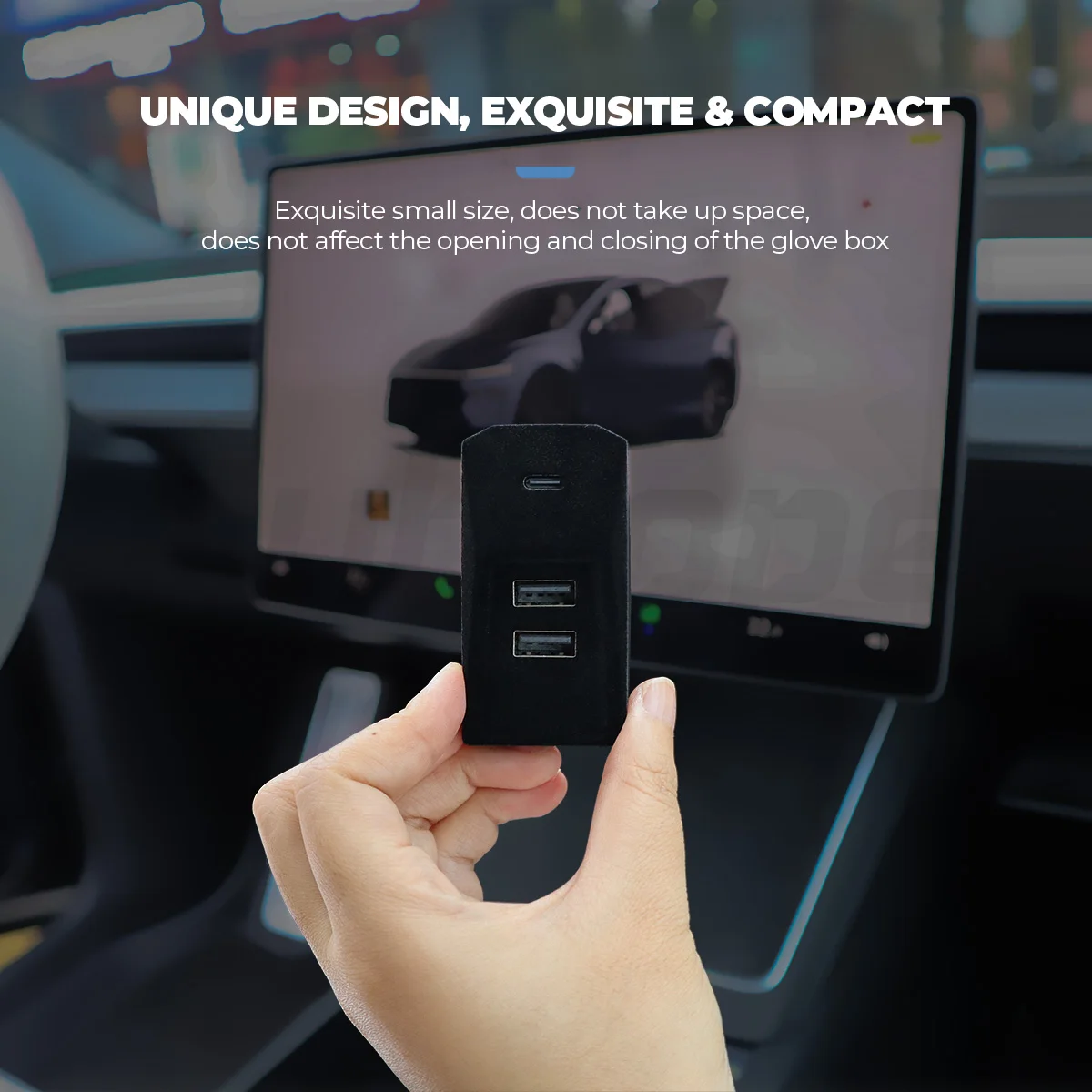 Futhope glovebox hub para tesla novo modelo y juniper highland porta divisor docking station transmissão de dados