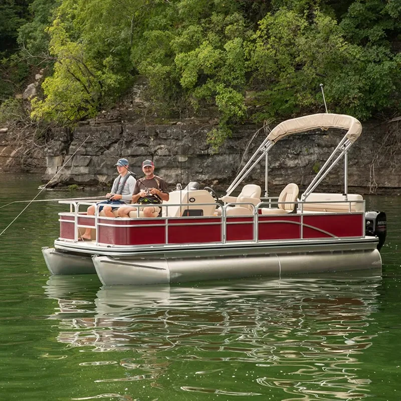 Customized New Mini Cruising Commercial Basic Fishing  Pontoon Boats Aluminum for 2/3/4 Person