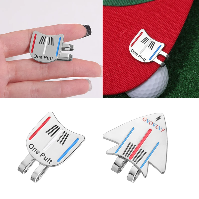 One Putt Putting Ball Marker with Magnetic Golf Hat Clip Clothes Brooches Pins Airplane Cap Clips Accessories Gift for  Friends