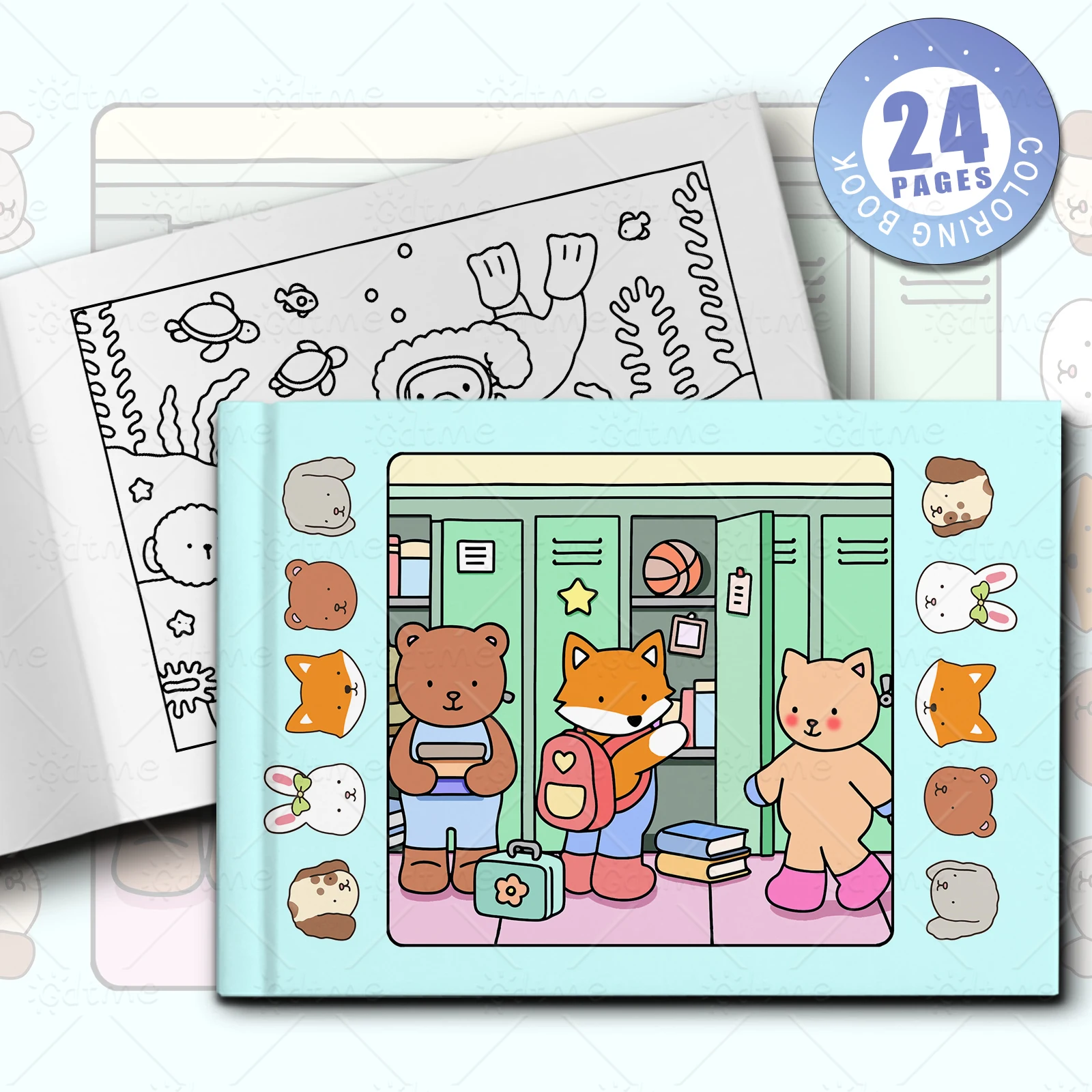 Kreatives Malbuch mit niedlichen Kaninchenfiguren, Malbuch für Kinder, Tiermotiv, Graffiti-Malbuch, Kindergeburtstagsgeschenk