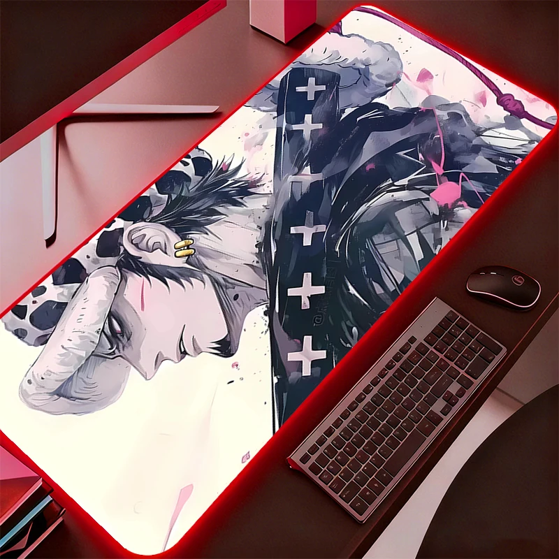 

RGB Mouse Pad Game One Piece Rubber Backlight Pc Keyboard Laptop Computer Speed LED Desk Mat Gaming Acessories Mousepad Smooth