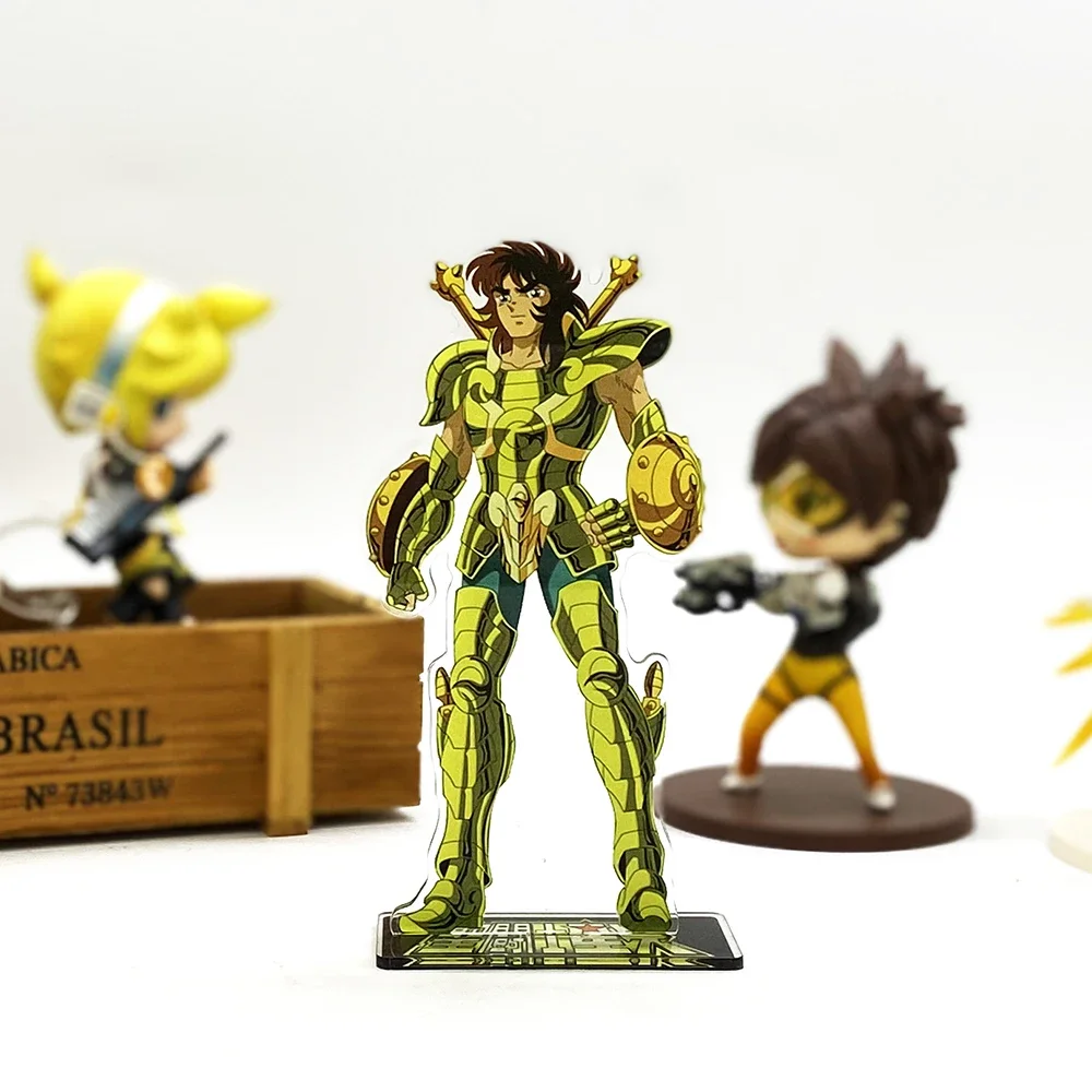 세인트 세이야 조디악 도호 캄우스 마일로 아크릴 스탠드 피규어 접시 홀더 케이크 애니메이션 아스트랄