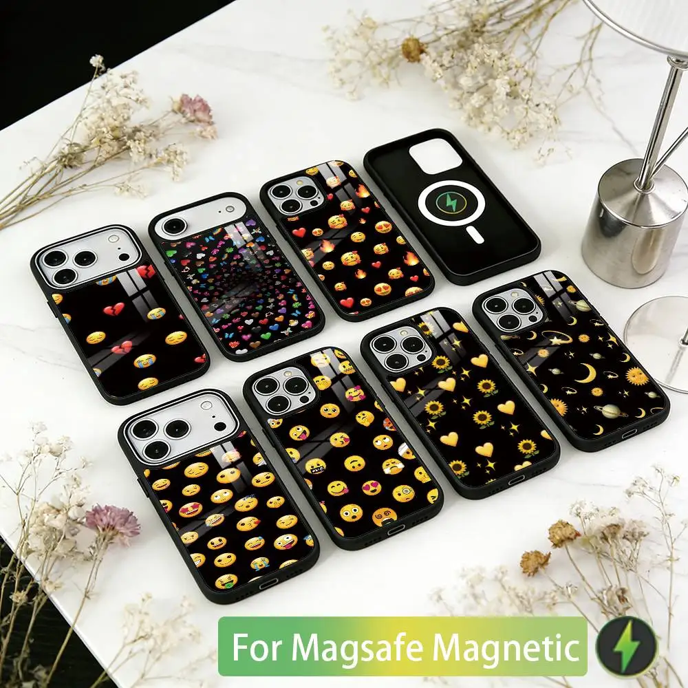 

Funny emoji Phone Case For iPhone17,16,15,14,13,12,11 Plus,Pro Magnetic with Magsafe Wireless Charging